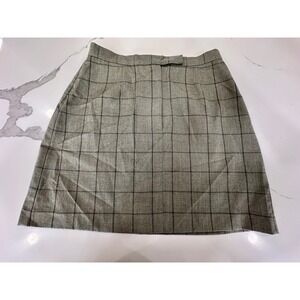 Vtg Isaac Mizrahi Plaid Wool Blend Skirt Women's Size 10 A-Line Knee Length